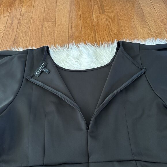 Eloquii Peplum Shirt Women’s Plus Size 22 Black Flare Sleeve Blouse Office NWT - Picture 8 of 13